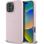 Guess Grained Ring MagSafe iPhone 16 Pro Case - Pink - (GUE003976-0)