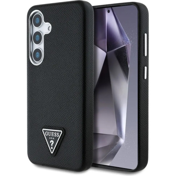 Guess Grained Triangle Logo MagSafe case for Samsung Galaxy S25 - black - (GUE004288-0)