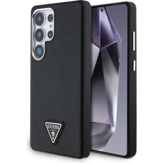 Guess Grained Triangle Logo MagSafe case for Samsung Galaxy S25 Ultra - black - (GUE004289-0)