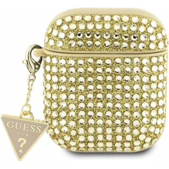 Guess GUA2HDGTPD AirPods 1/2 cover gold/gold Rhinestone Triangle Charm - (GUE002867-0)