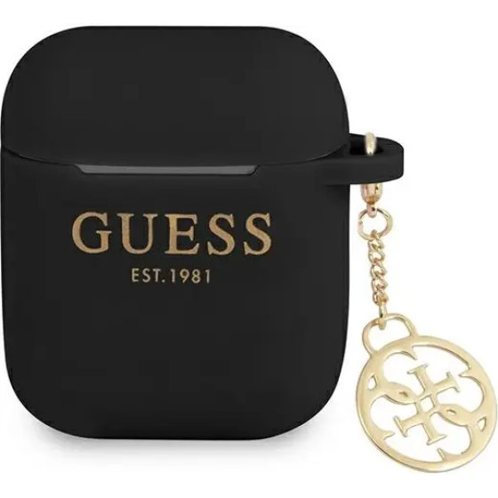 Guess GUA2LSC4EK AirPods 1/2 cover black/black Silicone Charm 4G Collection - (GUE001893-0)