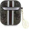 Guess GUA2P4RPSW AirPods 1/2 cover brown/brown 4G Printed Stripes Charm - (GUE004171-0)