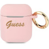Guess GUA2SSSI AirPods cover pink/pink Silicone Vintage Script - (GUE001378-0)