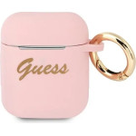 Guess GUA2SSSI AirPods cover pink/pink Silicone Vintage Script - (GUE001378-0)