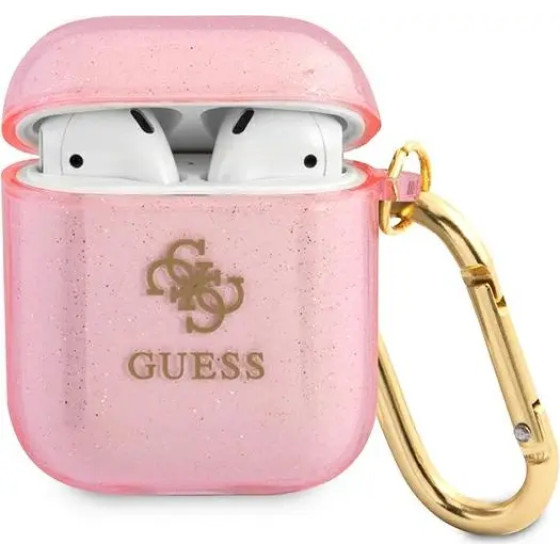 Guess GUA2UCG4GP AirPods cover pink/pink Glitter Collection - (GUE001372-0)