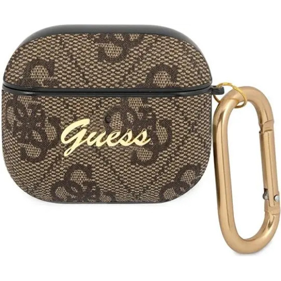 Guess GUA34GSMW AirPods 3 cover brazowy/brown 4G Script Metal Collection - (GUE001672-0)