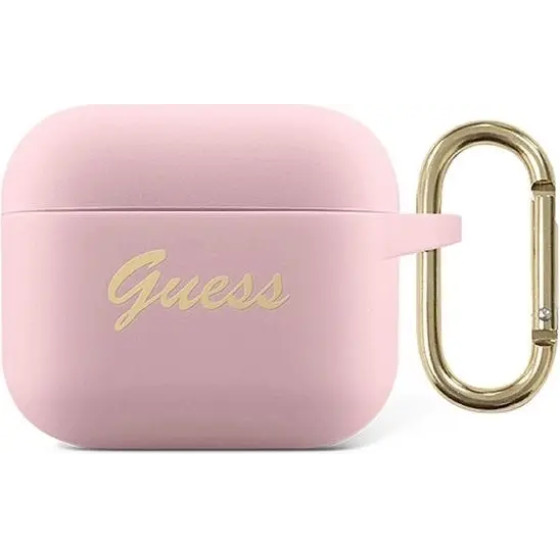 Guess GUA3SSSI AirPods 3 cover pink/pink Silicone Vintage Script - (GUE001380-0)