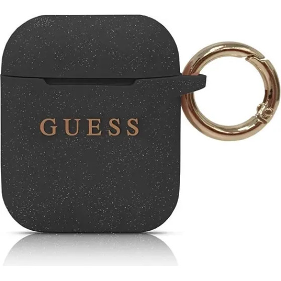 Guess GUACCSILGLBK AirPods cover black/black Silicone Glitter - (GUE000511-0)