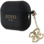 Guess GUAP2LECG4K case for AirPods Pro 2 cover - black Liquid Silicone Glitter Triangle Charm - (GUE002969-0)