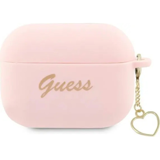 Guess GUAP2LSCHSP AirPods Pro 2 cover pink/pink Silicone Charm Heart Collection - (GUE002658-0)