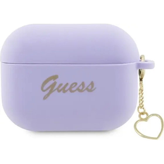 Guess GUAP2LSCHSU AirPods Pro 2 cover purple/purple Silicone Charm Heart Collection - (GUE002655-0)