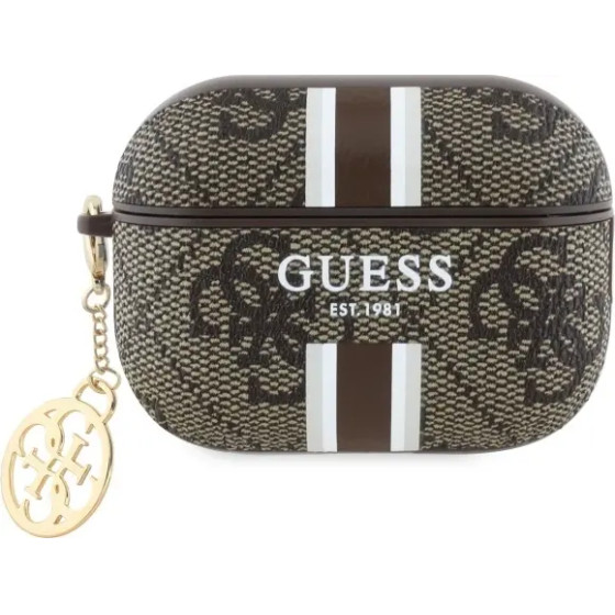 Guess GUAP2P4RPSW AirPods Pro 2 (2022/2023) cover brown/brown 4G Printed Stripes Charm - (GUE004172-0)