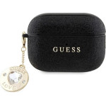 Guess GUAP2PGEHCDK case for AirPods Pro 2 cover - black Fixed Glitter Heart Diamond Charm - (GUE003038-0)
