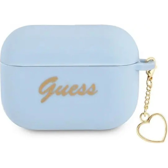 Guess GUAPLSCHSB AirPods Pro cover blue/blue Silicone Charm Heart Collection - (GUE001888-0)
