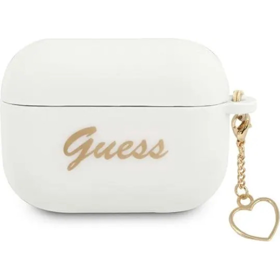 Guess GUAPLSCHSH AirPods Pro cover white/white Silicone Charm Heart Collection - (GUE001891-0)