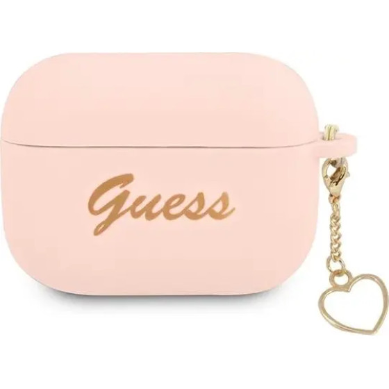 Guess GUAPLSCHSP AirPods Pro cover pink/pink Silicone Charm Heart Collection - (GUE001885-0)