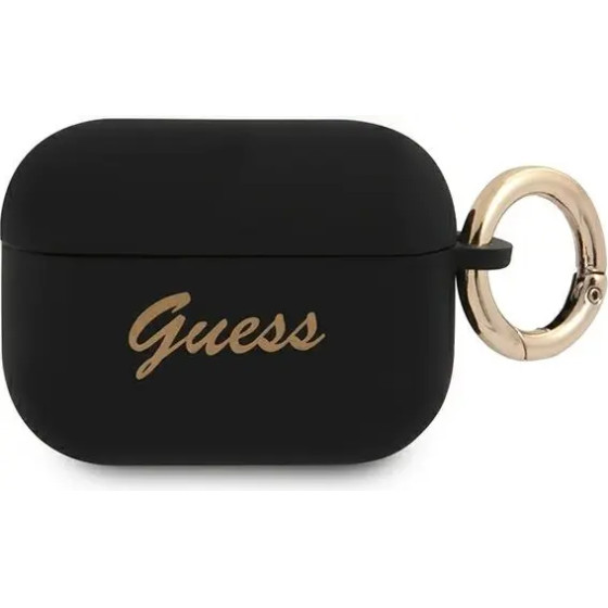 Guess GUAPSSSK AirPods Pro cover black/black Silicone Vintage Script - (GUE001376-0)