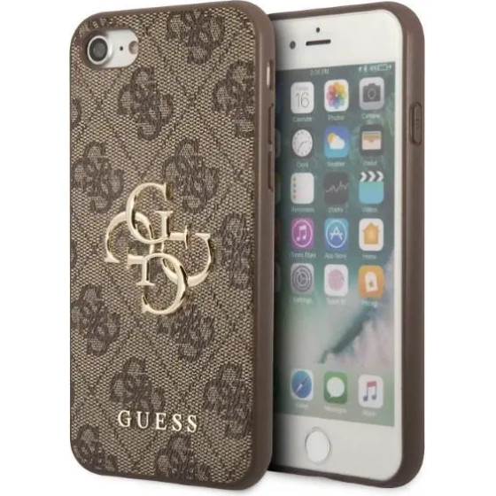 Guess GUHCI84GMGBR iPhone 7/8/SE 2020/2022 brown/brown hardcase 4G Big Metal Logo - (GUE002592-0)