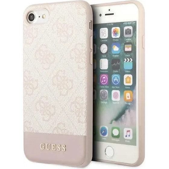 Guess GUHCI8G4GLPI iPhone 7/8/SE 2020/ 2022 pink/pink hard case 4G Stripe Collection - (GUE002666-0)