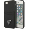 Guess GUHCI8PSATPK iPhone 7/8 SE 2020 / SE 2022 hardcase black/black hardcase Saffiano Triangle Logo Cardslot - (GUE002521-0)