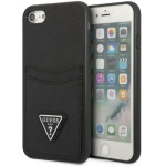 Guess GUHCI8PSATPK iPhone 7/8 SE 2020 / SE 2022 hardcase black/black hardcase Saffiano Triangle Logo Cardslot - (GUE002521-0)