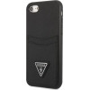 Guess GUHCI8PSATPK iPhone 7/8 SE 2020 / SE 2022 hardcase black/black hardcase Saffiano Triangle Logo Cardslot - (GUE002521-0)