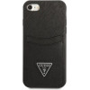 Guess GUHCI8PSATPK iPhone 7/8 SE 2020 / SE 2022 hardcase black/black hardcase Saffiano Triangle Logo Cardslot - (GUE002521-0)