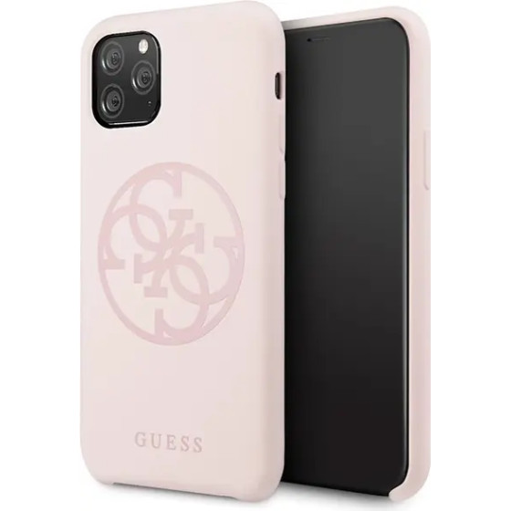 Guess GUHCN58LS4GLP iPhone 11 Pro light pink/light pink hard case Silicone 4G Tone On Tone - (GUE000469-0)