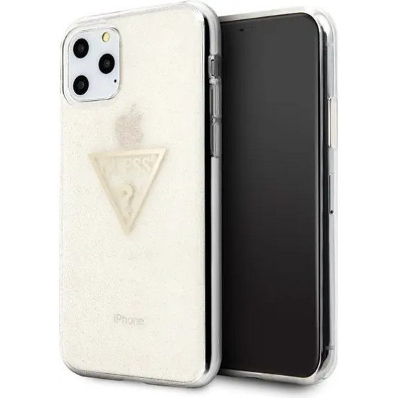 Guess GUHCN58SGTLGO iPhone 11 Pro gold/gold hard case Glitter Triangle - (GUE000656-0)