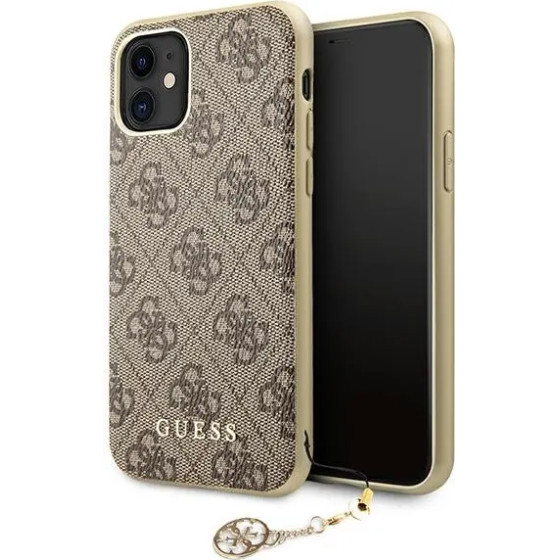 Guess GUHCN61GF4GBR iPhone 11 6.1 / Xr brown/brown hard case 4G Charms Collection - (GUE001462-0)