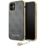 Guess GUHCN61GF4GGR iPhone 11 6.1 / Xr grey/gray hard case 4G Charms Collection - (GUE001463-0)