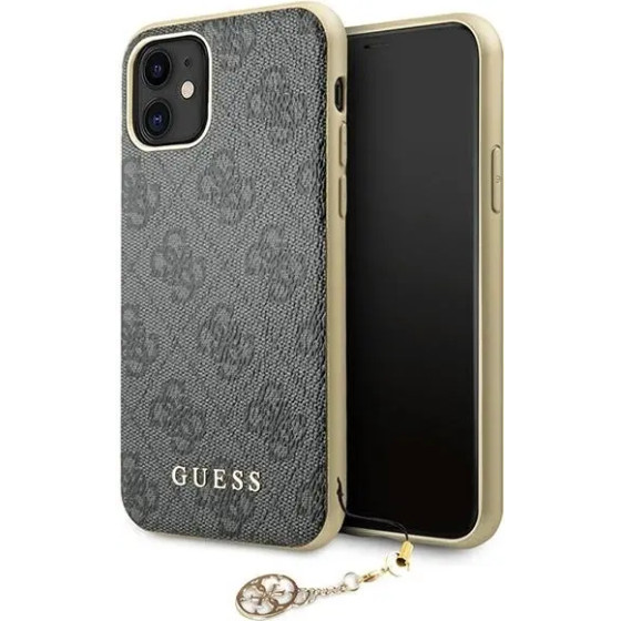 Guess GUHCN61GF4GGR iPhone 11 6.1 / Xr grey/gray hard case 4G Charms Collection - (GUE001463-0)