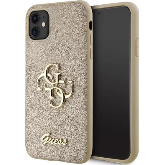 Guess GUHCN61HG4SGD case for iPhone 11 / Xr - gold Glitter Script Big 4G - (GUE003005-0)