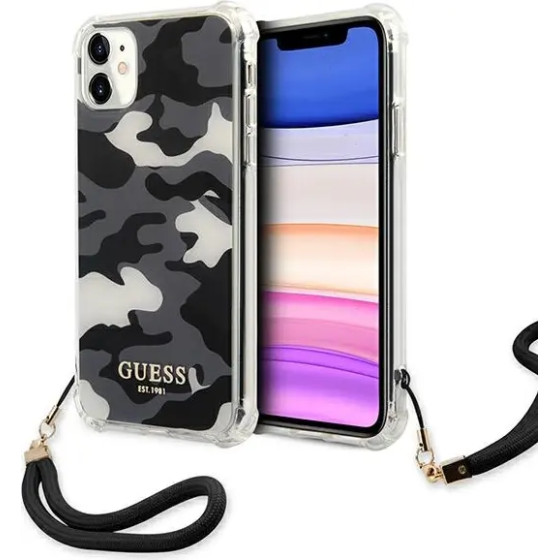 Guess GUHCN61KSARBK iPhone 11 6.1 / Xr black/black hardcase Camo Collection - (GUE001331-0)