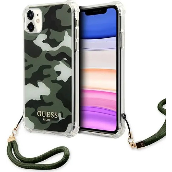 Guess GUHCN61KSARKA iPhone 11 6.1 / Xr green/khaki hardcase Camo Collection - (GUE001334-0)
