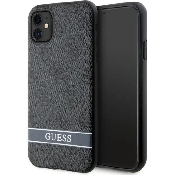 Guess GUHCN61P4SNK iPhone 11 / Xr grey/grey hardcase 4G Stripe - (GUE002906-0)
