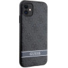 Guess GUHCN61P4SNK iPhone 11 / Xr grey/grey hardcase 4G Stripe - (GUE002906-0)