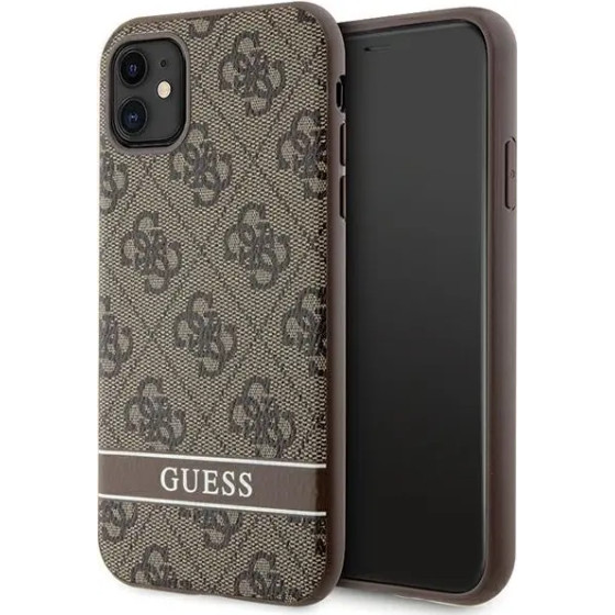 Guess GUHCN61P4SNW iPhone 11 / Xr brown/brown hardcase 4G Stripe - (GUE002907-0)