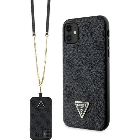 Guess GUHCN61P4TDSCPK Case for iPhone 11 / Xr - Black Crossbody 4G Metal Logo - (GUE002975-0)