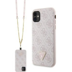 Guess GUHCN61P4TDSCPP Case for iPhone 11 / Xr - Pink Crossbody 4G Metal Logo - (GUE002992-0)