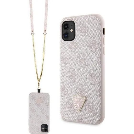 Guess GUHCN61P4TDSCPP Case for iPhone 11 / Xr - Pink Crossbody 4G Metal Logo - (GUE002992-0)