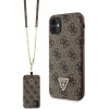 Guess GUHCN61P4TDSCPW Case for iPhone 11 / Xr - Brown Crossbody 4G Metal Logo - (GUE002984-0)