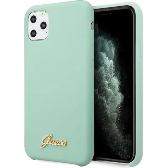 Guess GUHCN65LSLMGG iPhone 11 Pro Max green/green hard case Silicone Vintage Gold Logo - (GUE000560-0)