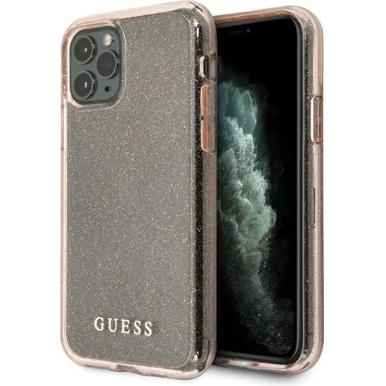 Guess GUHCN65PCGLPI iPhone 11 Pro Max pink/pink hard case Glitter - (GUE000764-0)