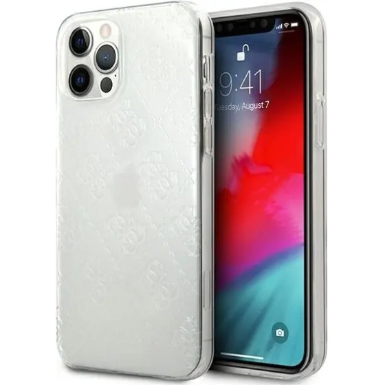 Guess GUHCP12L3D4GTR iPhone 12 Pro Max 6.7 transparent hardcase 4G 3D Pattern Collection - (GUE000967-0)