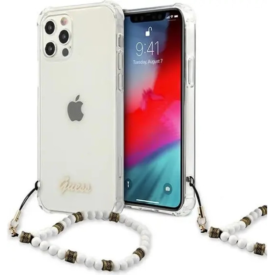 Guess GUHCP12LKPSWH iPhone 12 Pro Max 6.7 Transparent Hardcase White Pearl - (GUE001422-0)