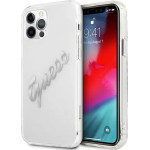 Guess GUHCP12LKTRSVSI iPhone 12 Pro Max 6.7 Transparent hardcase Vintage Script Silver - (GUE001345-0)