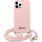 Guess GUHCP12LLSCLMMGLP iPhone 12 Pro Max 6.7 pink/pink hardcase Metal Logo Cord - (GUE001079-0)