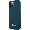 Guess GUHCP12LLSLMGBL iPhone 12 Pro Max 6.7 blue/blue hardcase Metal Logo Script - (GUE001070-0)