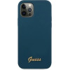 Guess GUHCP12LLSLMGBL iPhone 12 Pro Max 6.7 blue/blue hardcase Metal Logo Script - (GUE001070-0)